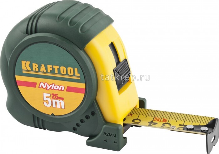 Рулетка KRAFTOOL 5м/25мм с нейлоновым покрытием