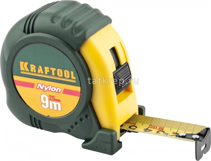 Рулетка KRAFTOOL 10м/25мм с нейлоновым покрытием