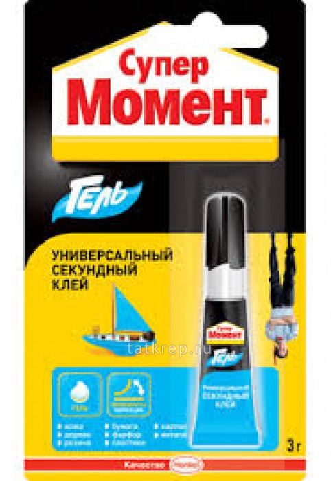 Клей СУПЕР МОМЕНТ ГЕЛЬ секундный, на мульти-карте, 3г