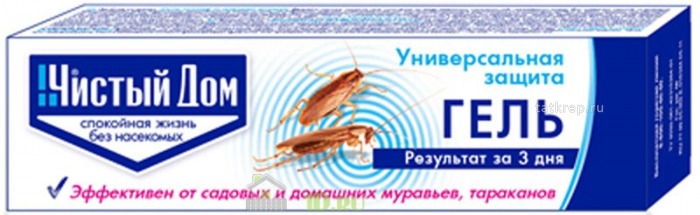 Средство от тараканов Гель, Чистый дом, 20мл.