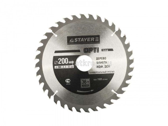 Диск пильный 200х32/20/30, 36Т, STAYER OPTI-Line, по дереву