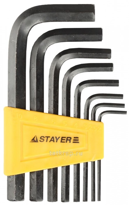 Набор STAYER Ключи STANDART имбусовые, 2-10мм, 8шт