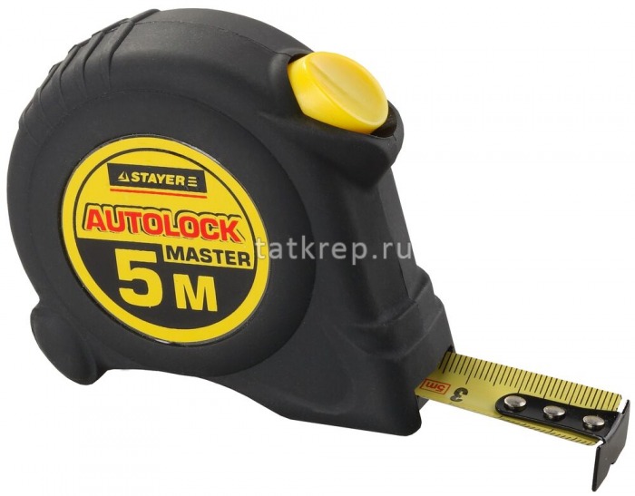 Рулетка STAYER AUTOLOCK, 5х19мм, обрезиненый корпус