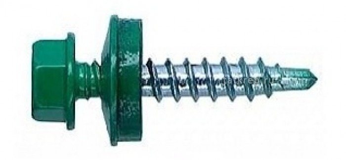 Саморезы 4,8х50 кров., сверло, зеленый мох 6005 (ф10)