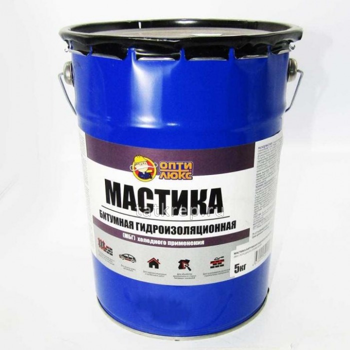 Мастика битумная 5 кг гидроизоляция МБГ ОПТИЛЮКС
