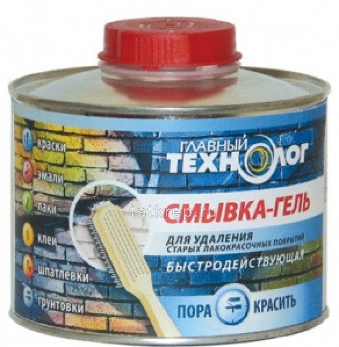 Смывка-ГЕЛЬ старых ЛКМ покрытий банка 0,6кг Главный технолог