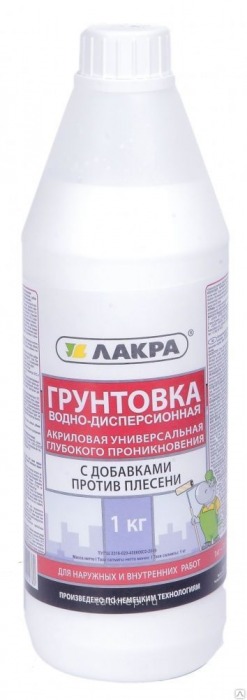 ГРУНТОВКА Интерьерная ЛАКРА 1л