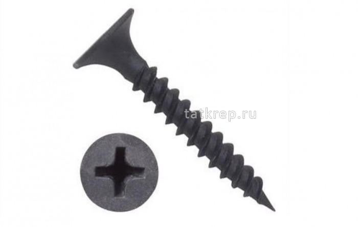 Саморезы 3,5х25 ГКЛ частая резьба, оксид (ф100)